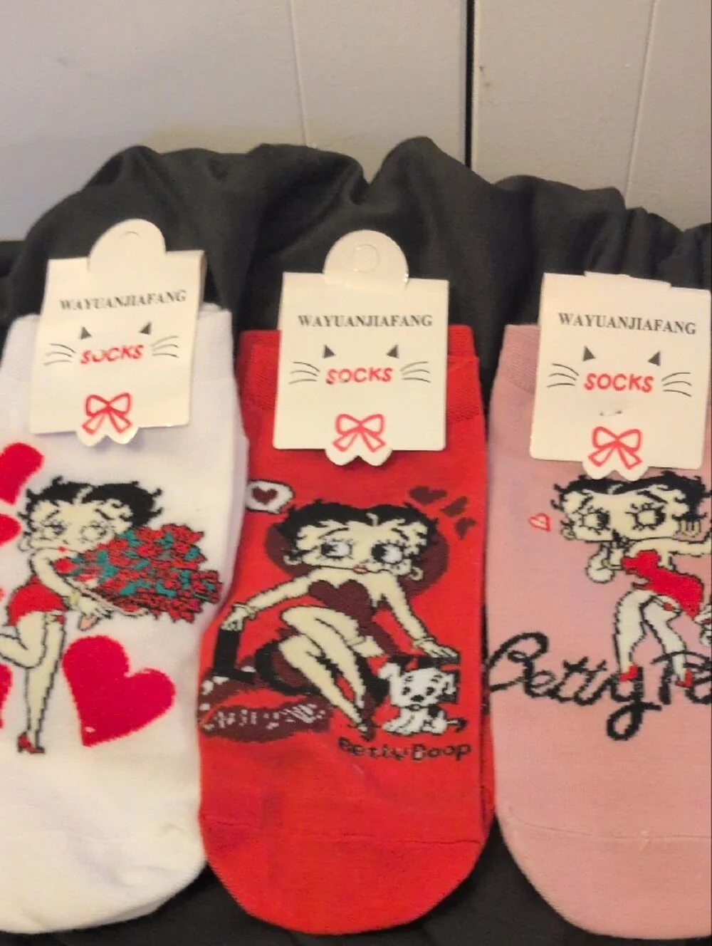 Betty Boop Women's Socks - White, Red, Pink